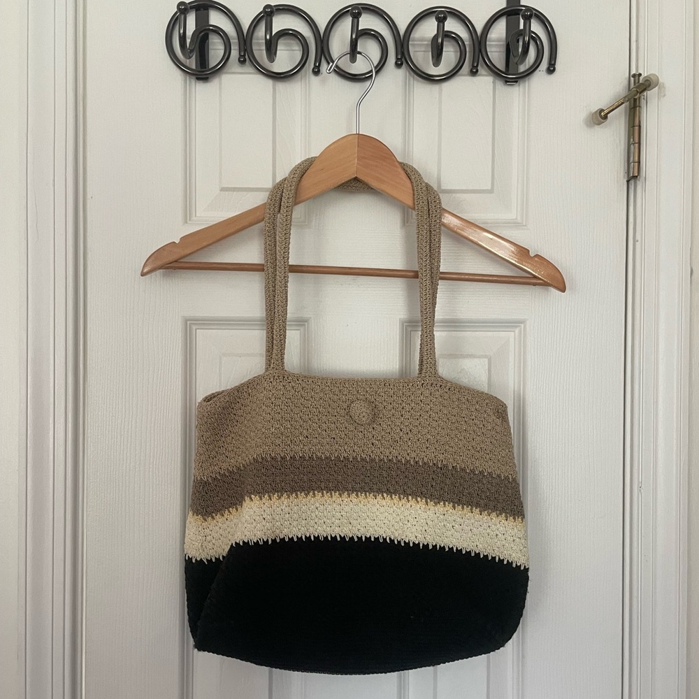 Vintage Liz Claiborne Crochet Knit Beach Bag